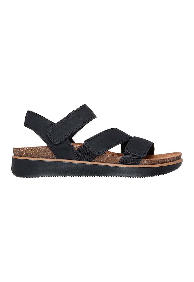 Sandale flatform cu velcro - Negru