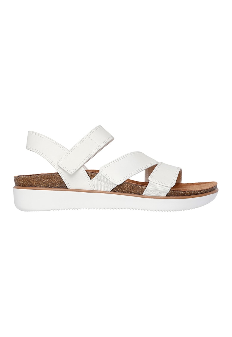 Sandale flatform cu velcro - Alb
