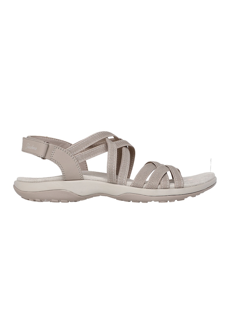 Sandale din material textil cu barete mutliple si velcro Raggae Slim-Summer Gateaway - Maro taupe deschis