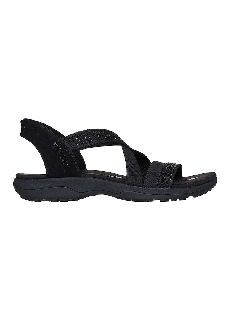 Sandale slip-ins din material textil cu particule stralucitoare Raggaey Slim-Summer - Negru