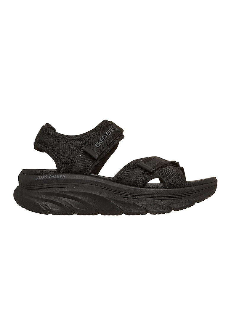 Sandale wedge cu velcro D'Lux Walker - Negru