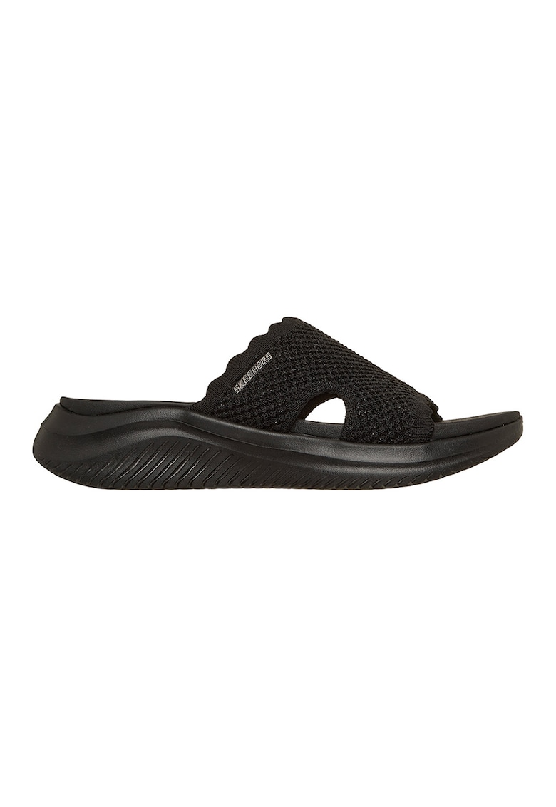 Papuci wedge din meterial textil Ultra Flex 3.0 - Negru