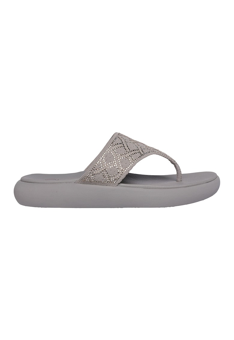Papuci flip-flop cu strasuri Asana Luxe - Maro taupe deschis