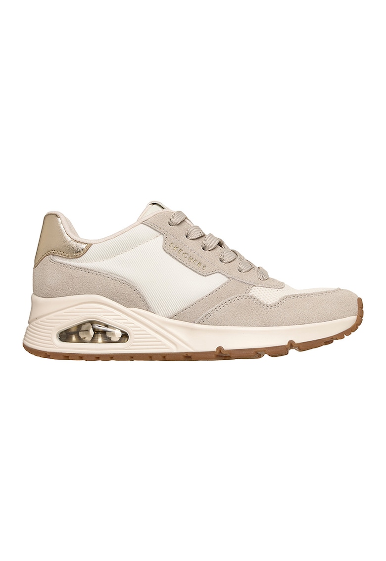 Pantofi sport Uno Vintage Air din piele intoarsa cu insertii de plasa - Alb murdar