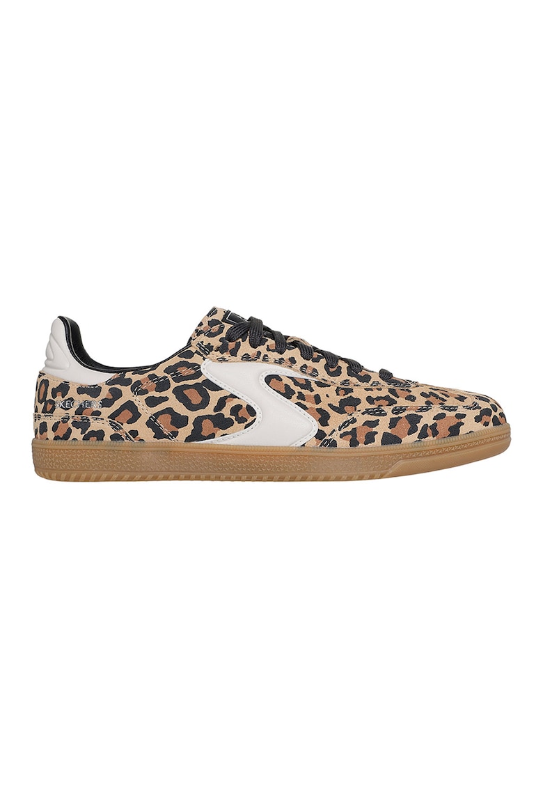 Pantofi sport din piele cu model animal print Hotshot - Negru/Maro nisip/Alb murdar