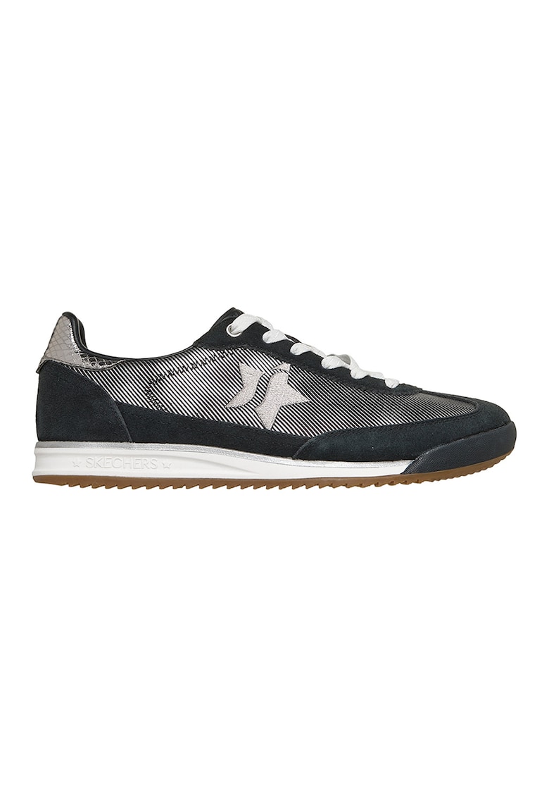 Pantofi sport SKX 92 Perfectly cu garnituri din piele intoarsa stralucitoare - Negru/Argintiu inchis