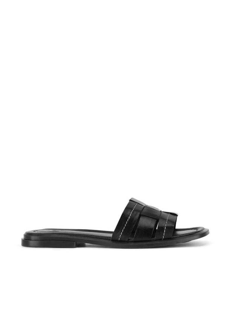 Slapi dama - POLA-25392 - piele naturala - negru