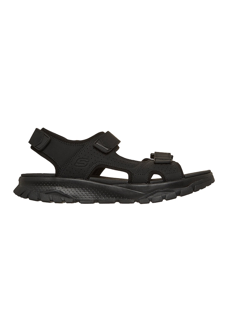 Sandale din piele ecologica cu inchidere velcro Wagner Avalon - Negru