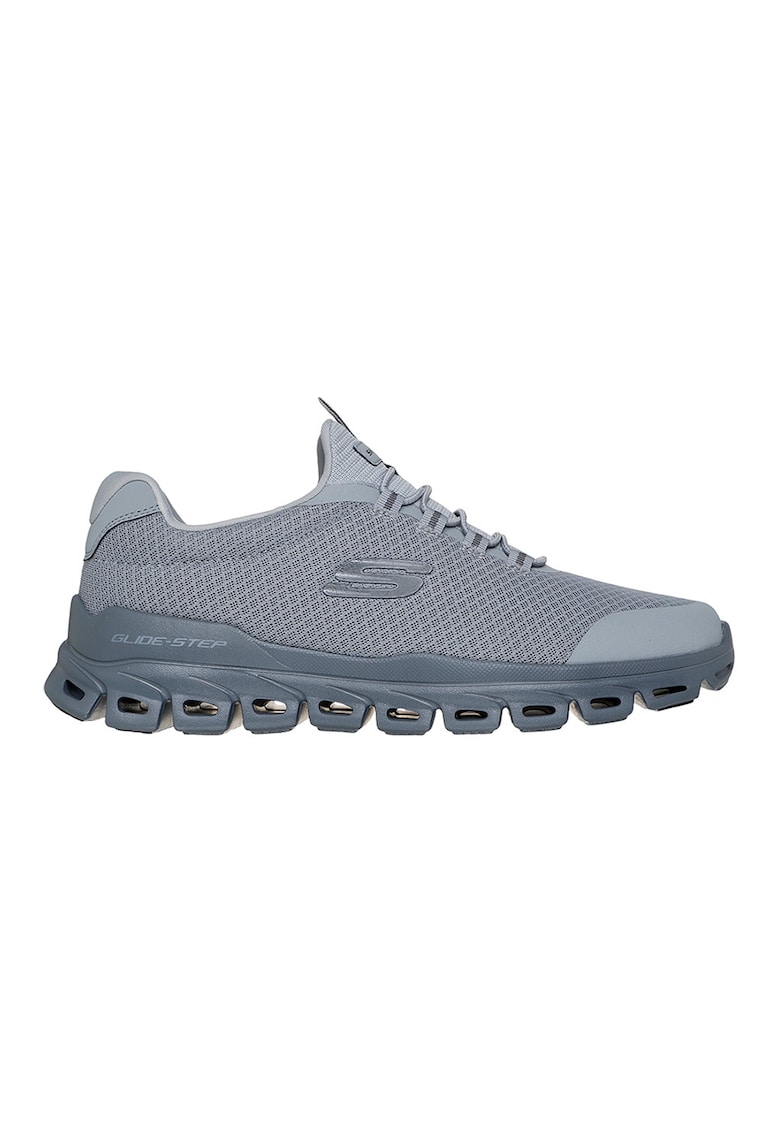 Pantofi sport din plasa cu logo Glide Step - Gri inchis