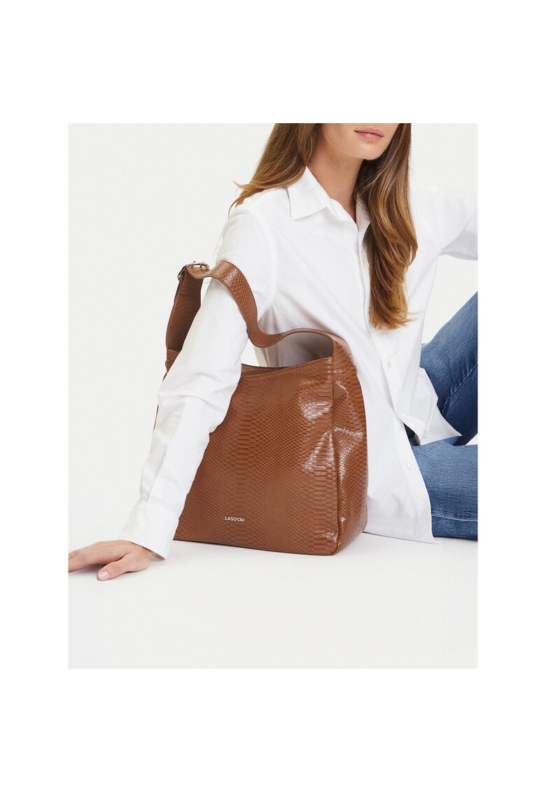 Geanta dama C-LSK-L-004-08 - culoare brown - material textil