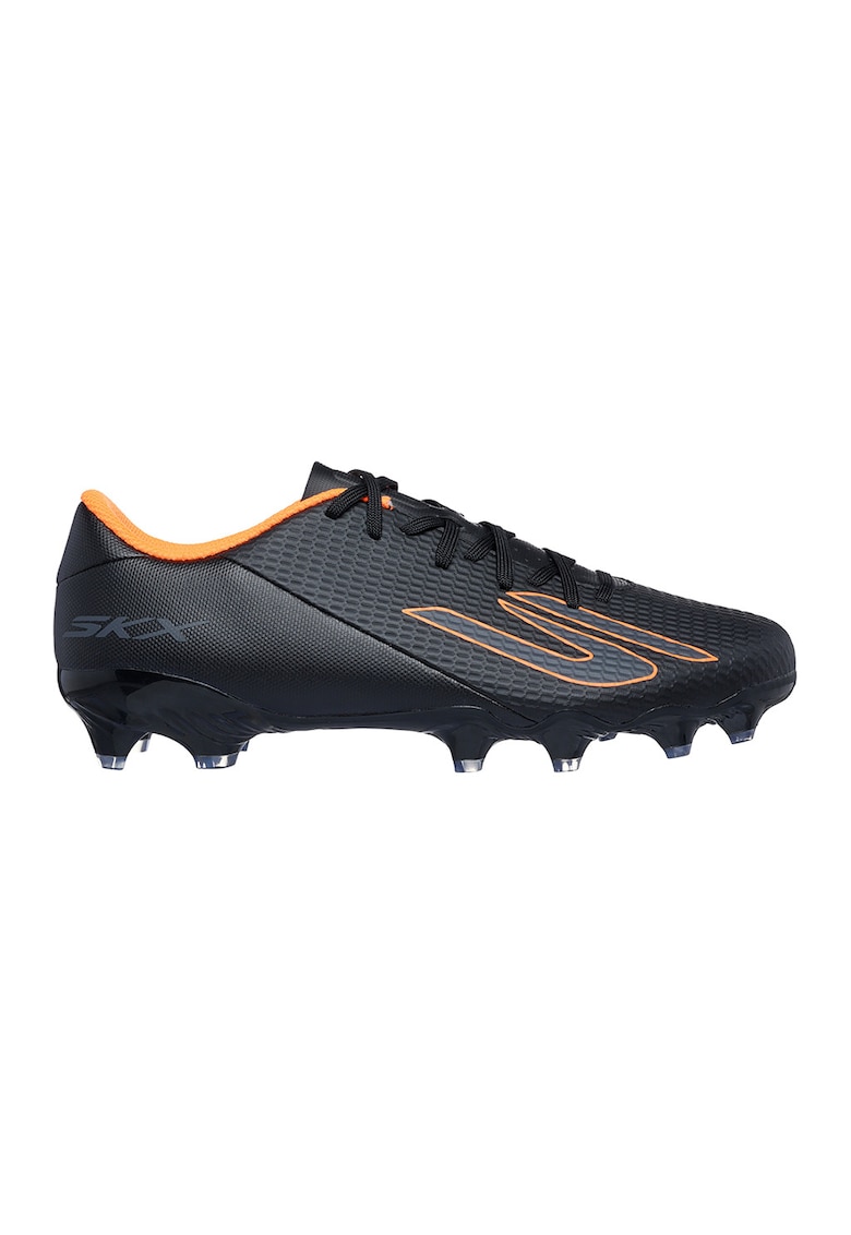 Pantofi low-cut cu crampoane pentru fotbal SKX_2 Academy - Negru/Portocaliu mandarina
