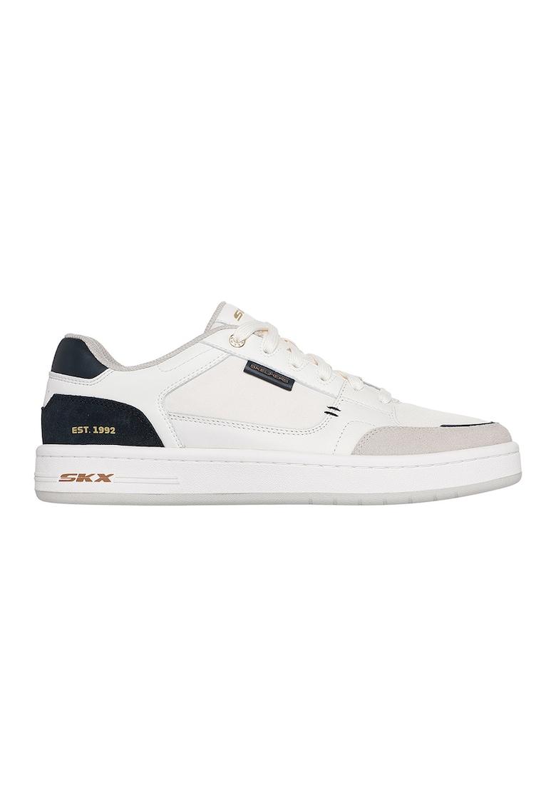 Pantofi sport cu insertii de piele League Imperion - Alb murdar/Bleumarin