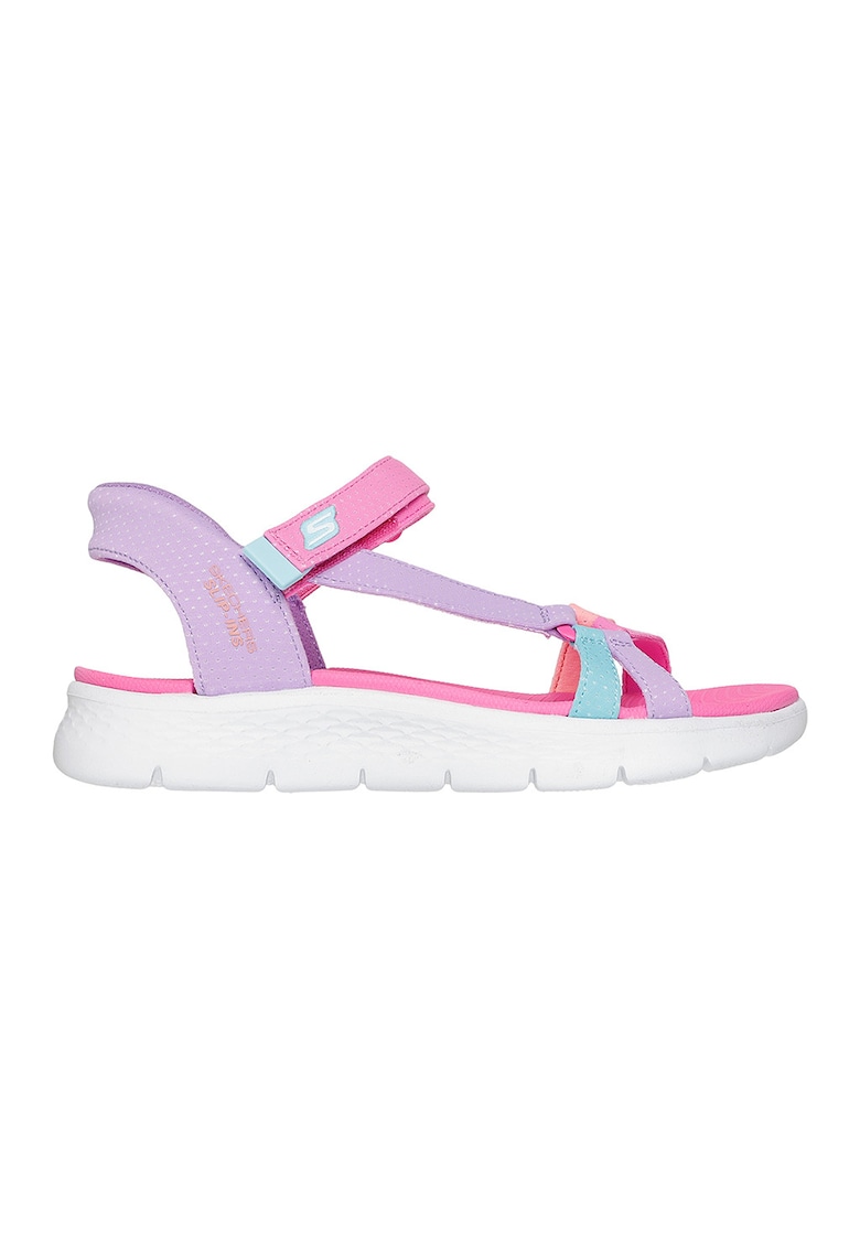 Sandale slip-ins cu velcro Go Walk Flex - Violet/Roz pastel/Albastru glaciar