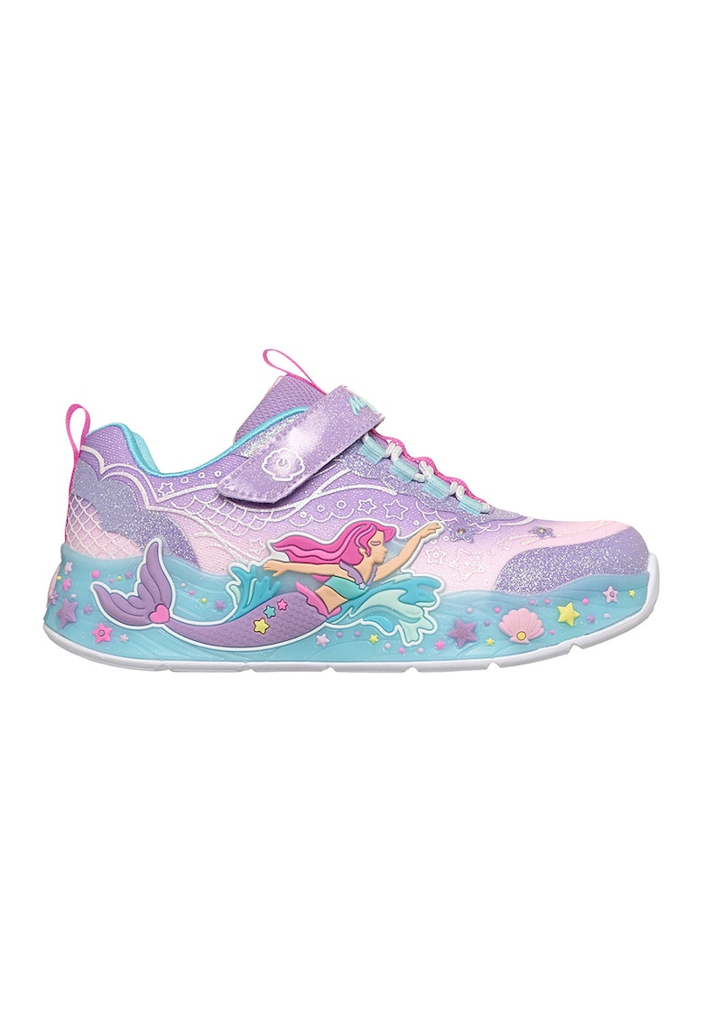 Pantofi sport vu buton orpire/pornire Mermaid Dreams S-Lights - Roz aprins/Lila