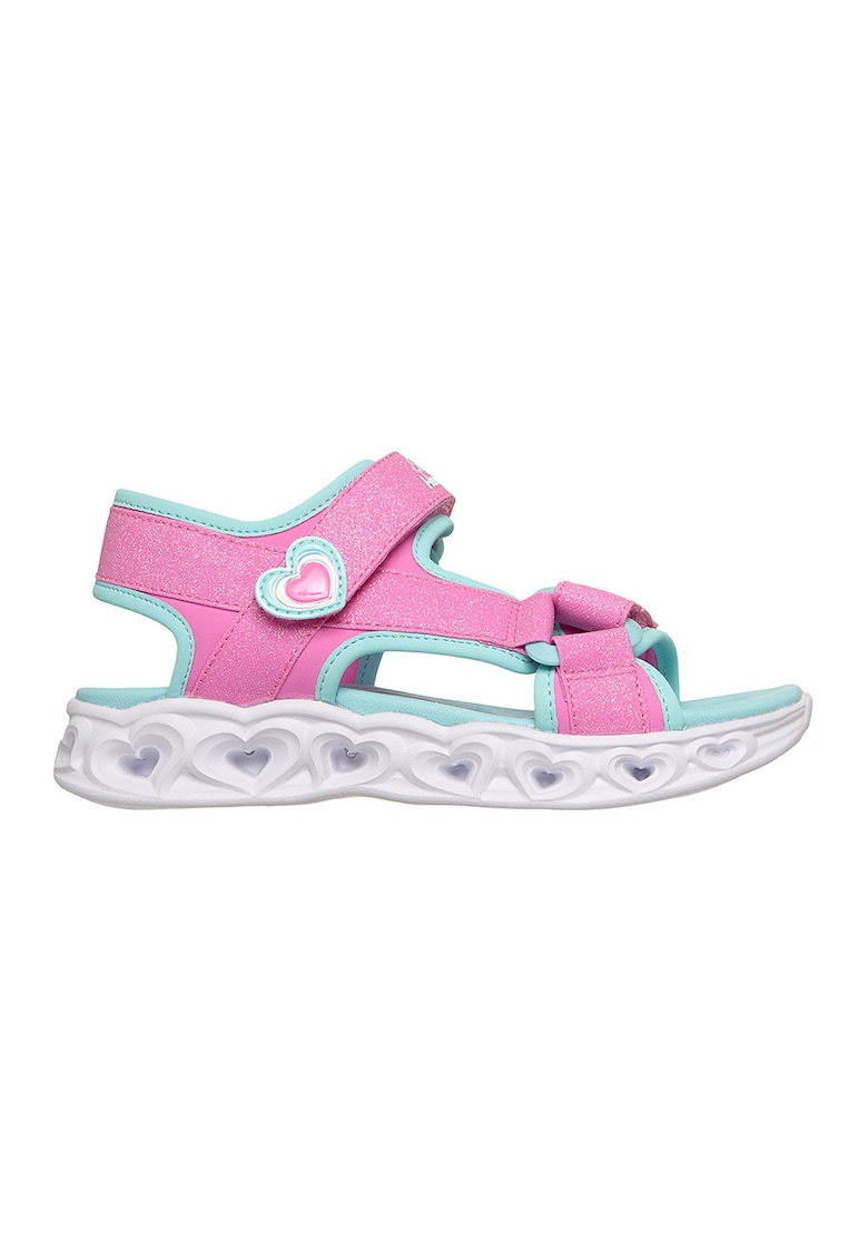 Sneakers - Sandale textile Heart Lights - Turcoaz/Roz deschis