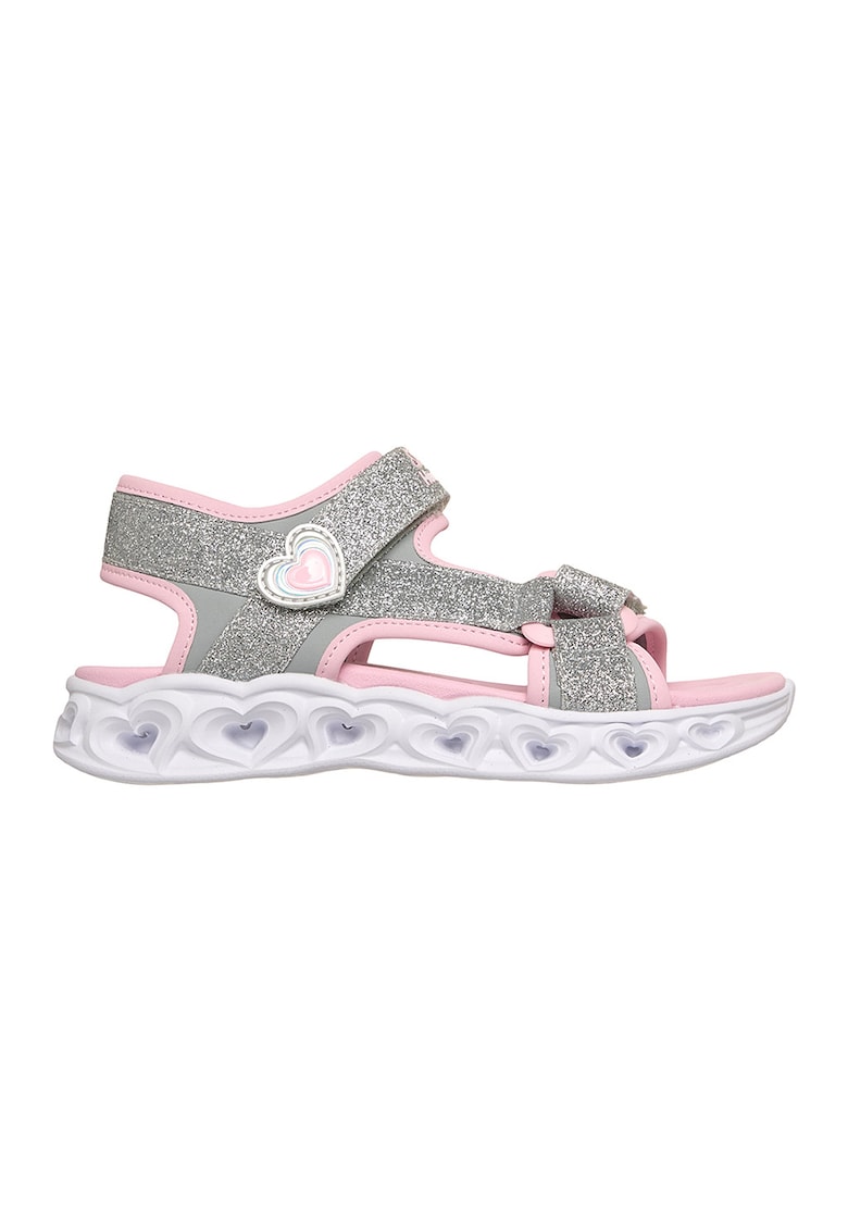 Sneakers - Sandale textile Heart Lights - Roz/Argintiu