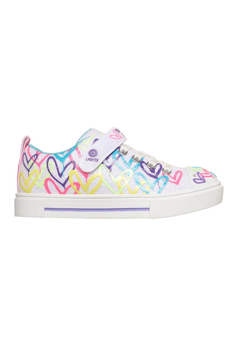 Pantofi sport Twinkle Sparks-Love Medley cu imprimeu grafic - Galben/Violet deschis/Albastru