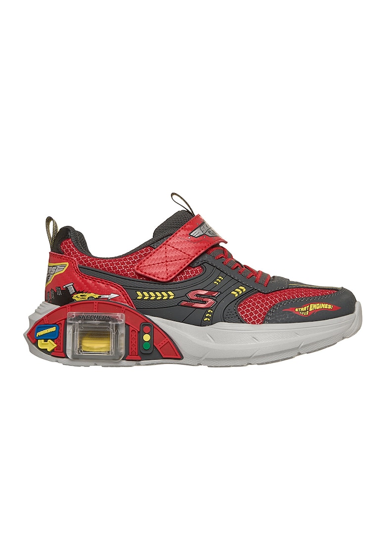 Pantofi sport Garage cu masinute - Rosu/Galben/Gri inchis