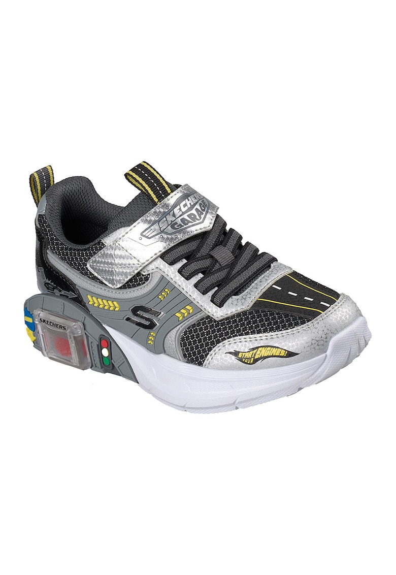 Skechers Pantofi sport Garage cu masinute - Gri/Galben/Argintiu