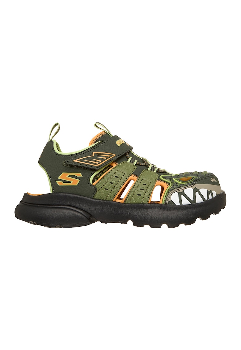 Sandale Razor Splash Raptor Quest cu LED-uri - Portocaliu deschis/Kaki inchis