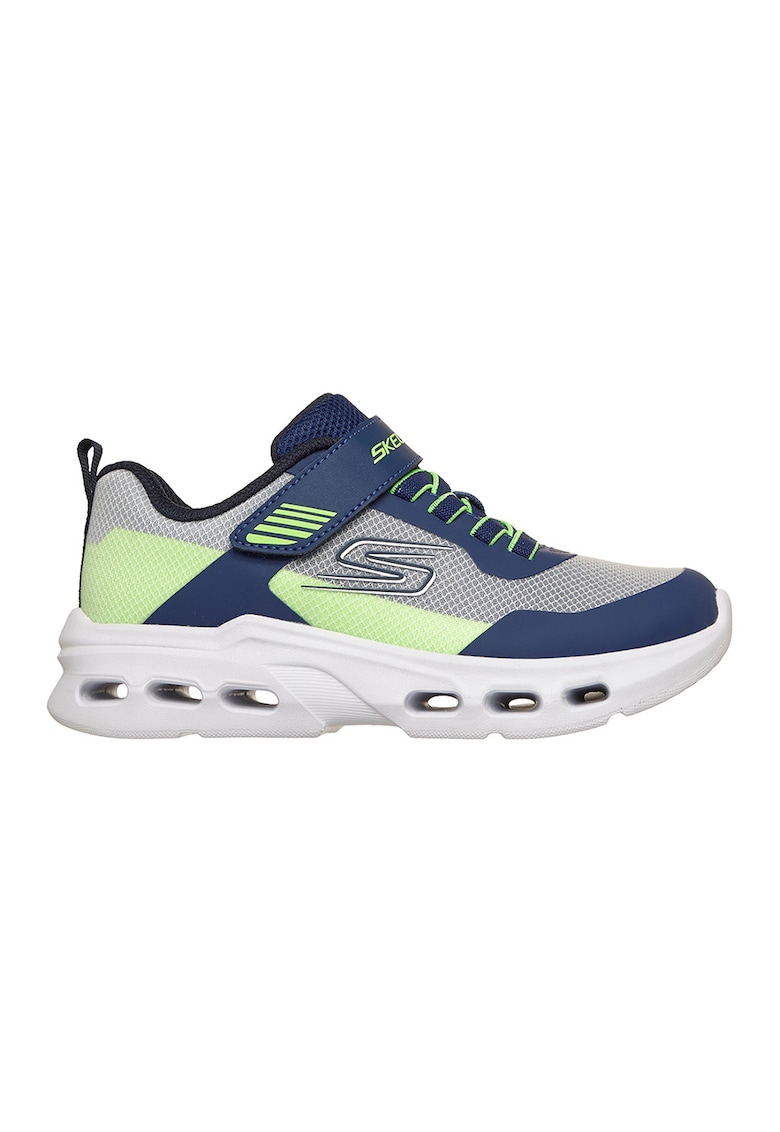 Pantofi sport Glide-Step Drift cu velcro - Gri/Verde lime/Bleumarin
