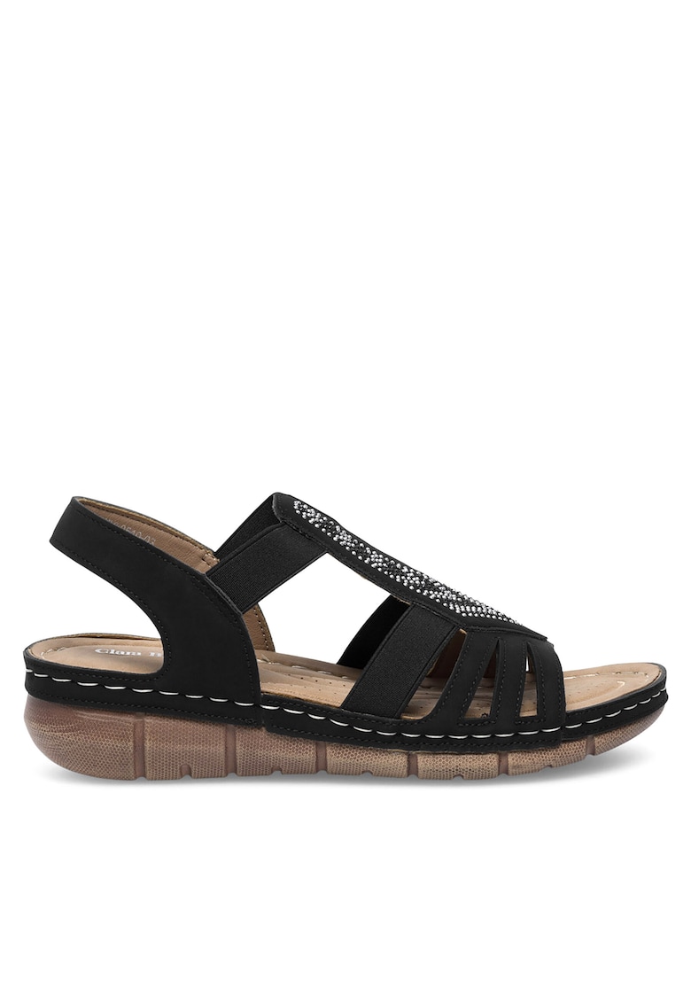 Sandale dama negru - sintetic -