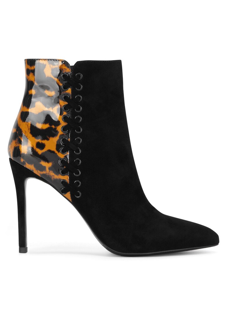 Botine dama din piele naturala - Negru - Negru