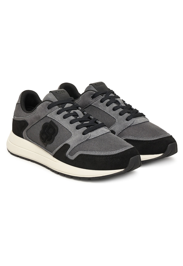 Adidasi barbati - gri inchis - piele naturala - model Vinston