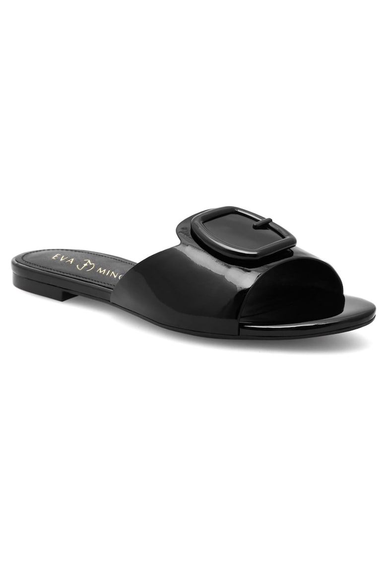 Papuci și slapi din piele naturală - Negru