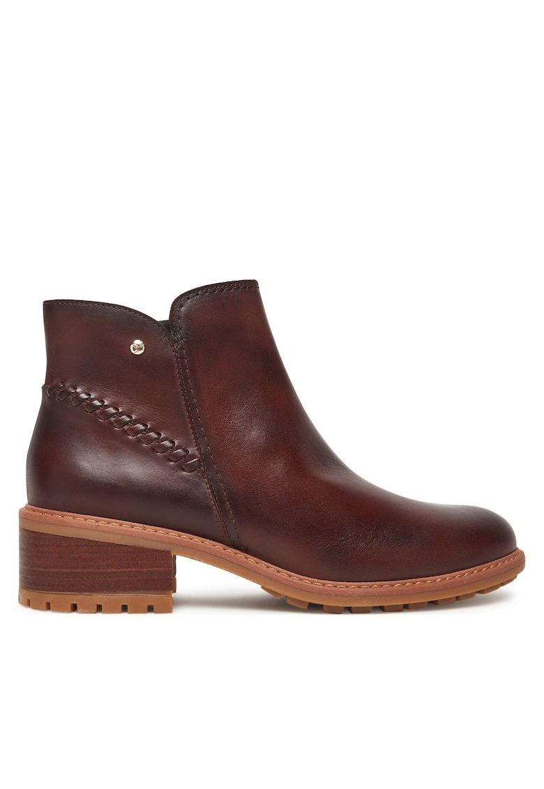 Botine dama 130 - piele naturala - Rosu