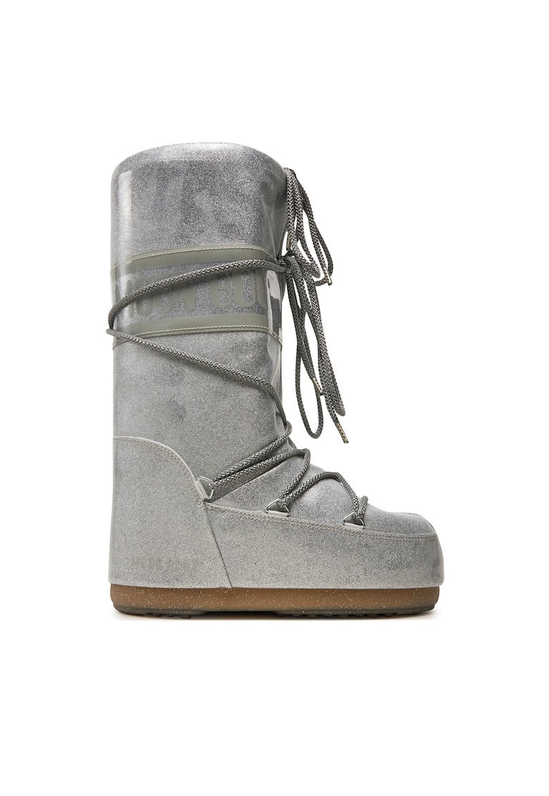 Ghete Silver Icon Glitter - piele ecologica - argintii