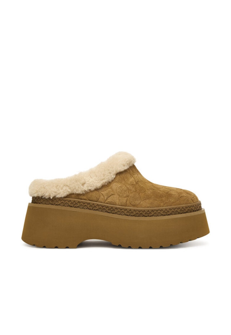Papuci dama Cecelia Signature CC - piele naturala - culoare Tobacco