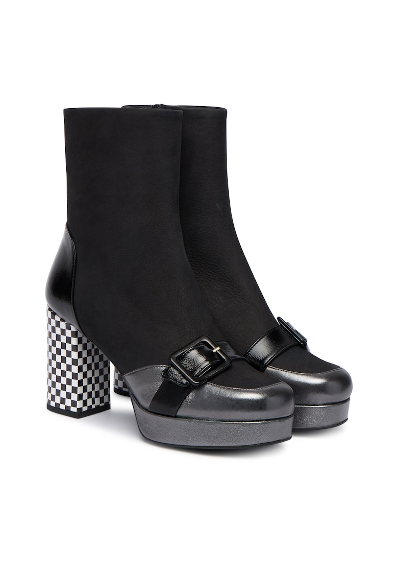 Botine dama Piele naturala - Negru