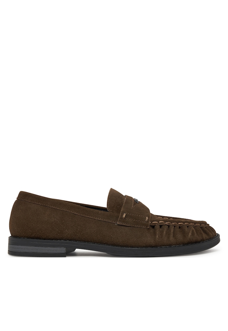 Mocasini barbati - piele naturala - maro inchis