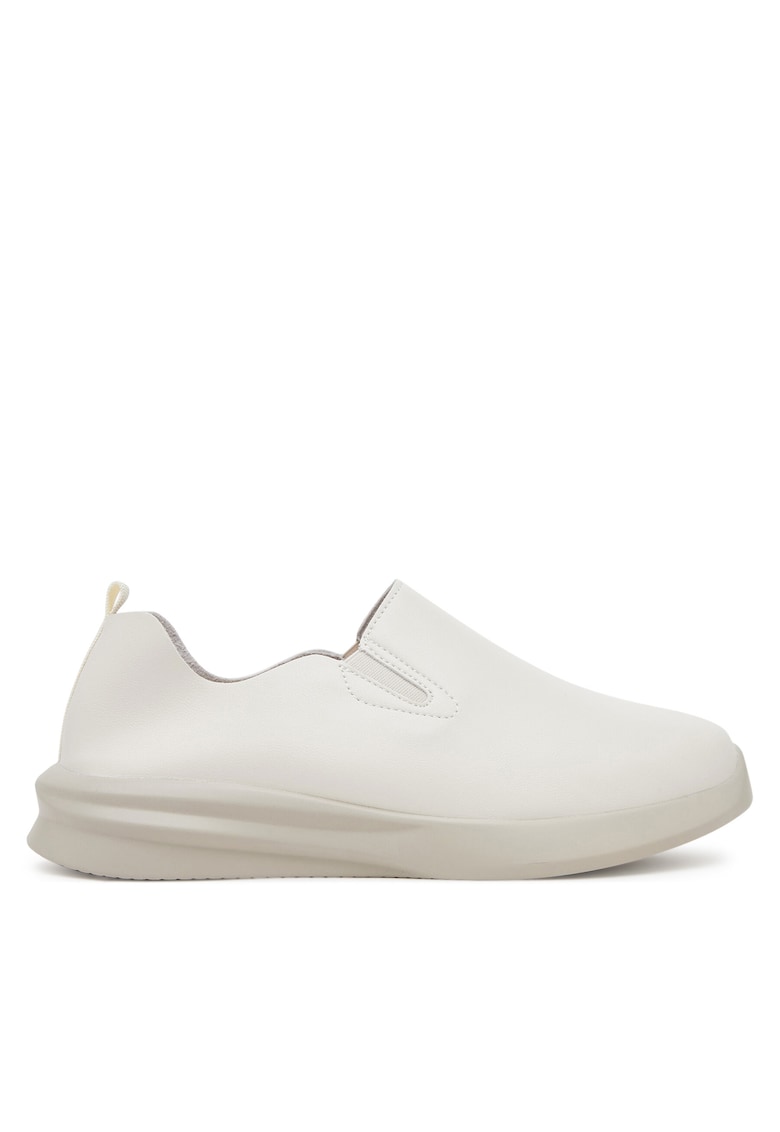 Mocasini dama ecru - piele ecologica - casual