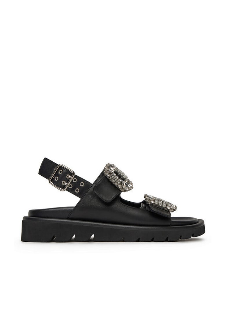 Sandale dama - SNOWDROP-I75-563 - piele naturala - negru