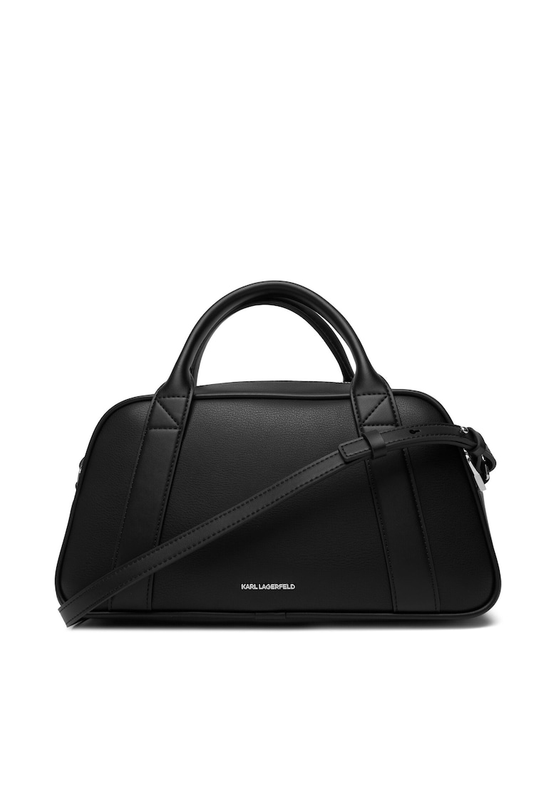 Geanta dama neagra/nichel - din piele ecologica