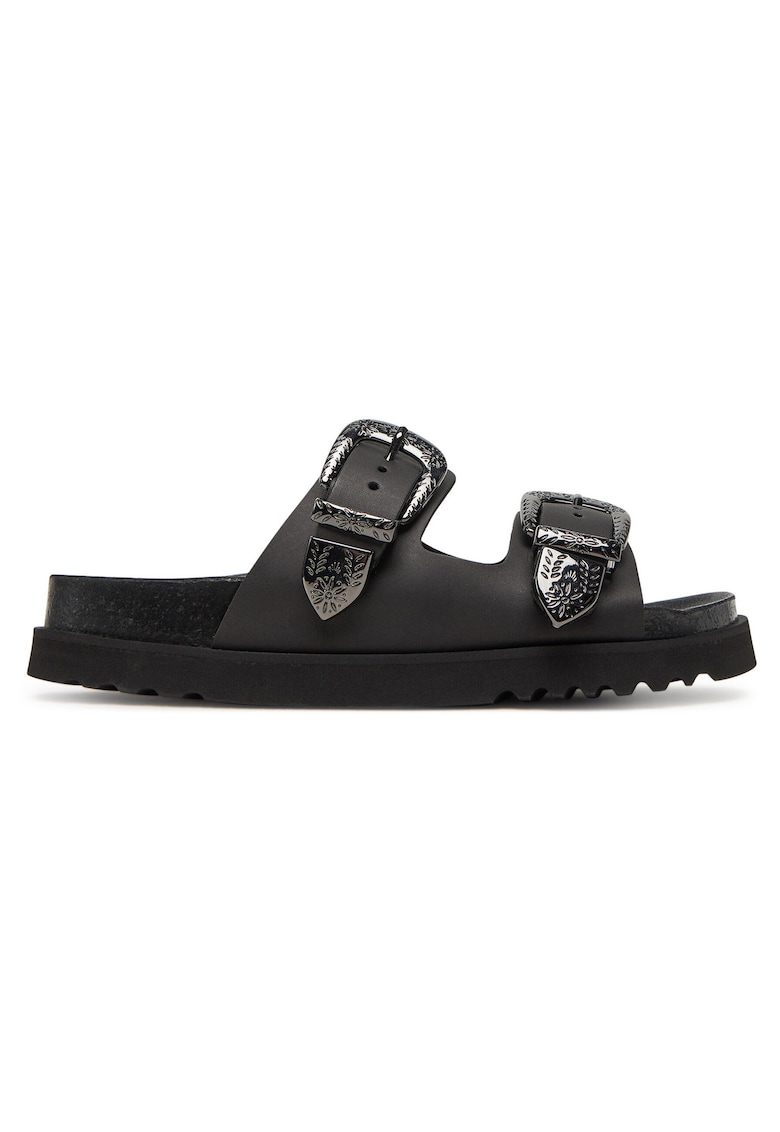 Slapi dama model 1004 Irving - piele naturala - negru