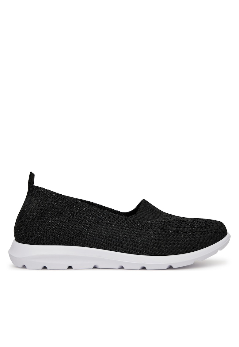 Mocasini dama - negru - textil