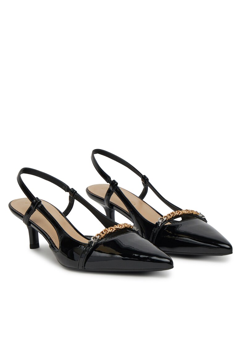 Sandale dama model Black Z99 - toc - piele ecologica - culoare negru -