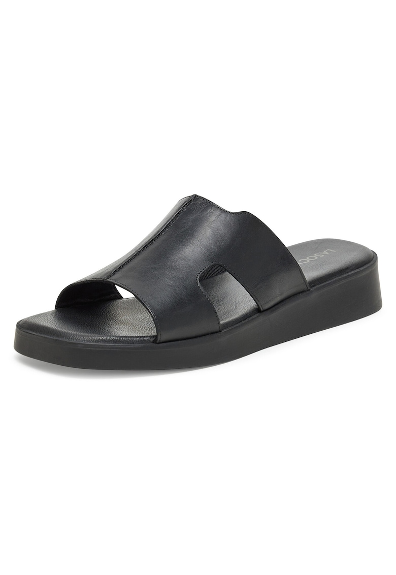 Slapi dama - piele naturala - negru -