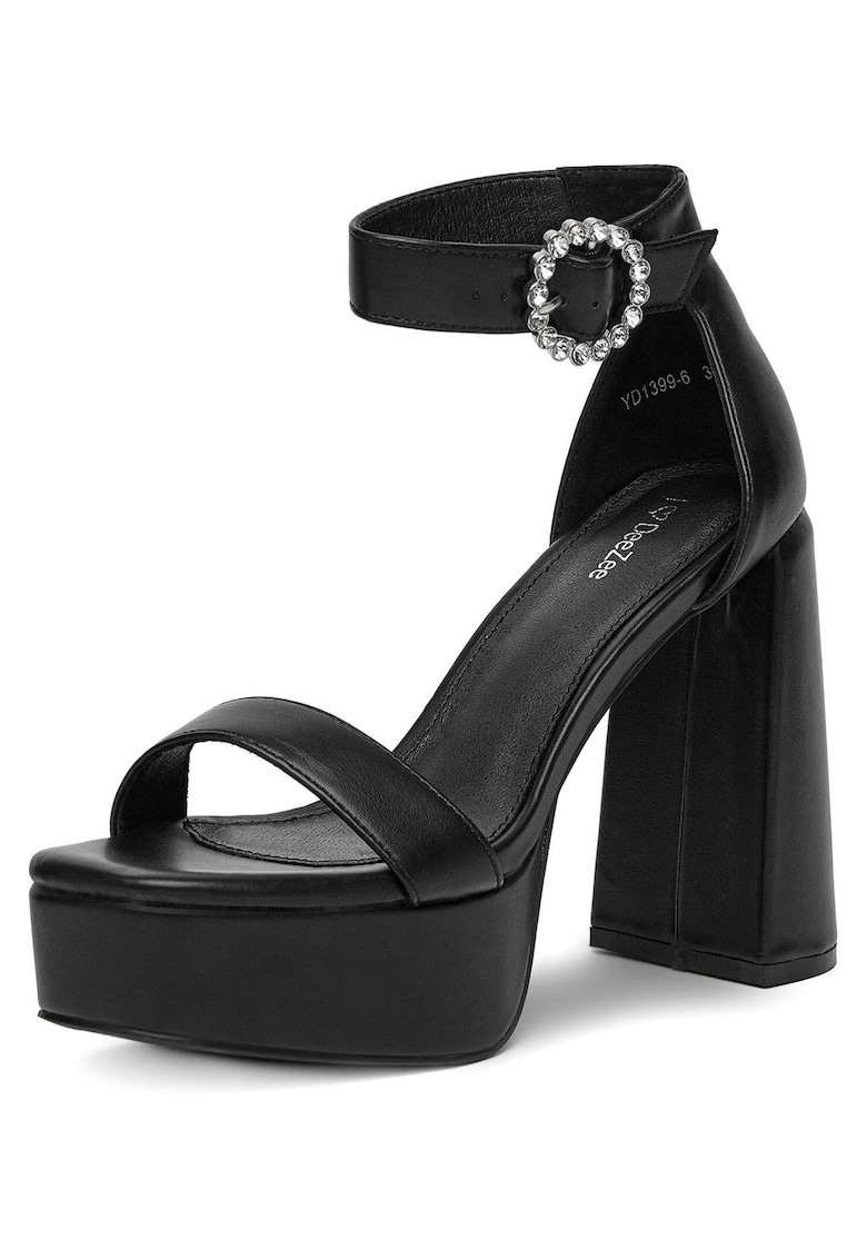 Sandale cu toc dama - YD1399-6 - Negru