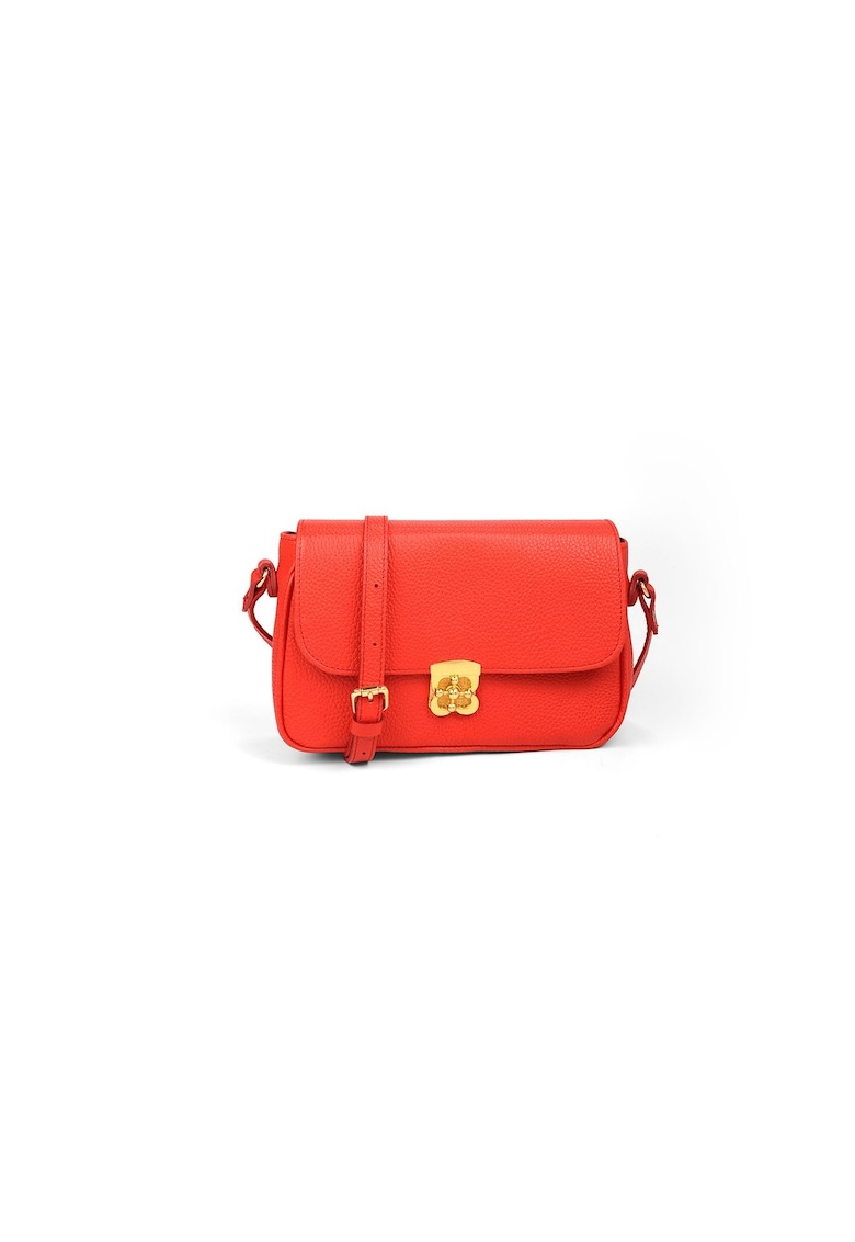 Geanta de umar Gina - piele naturala - maner reglabil - coral