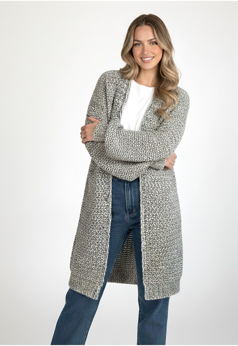 Cardigan dama gri - tricotaj gros - croiala oversize - casual