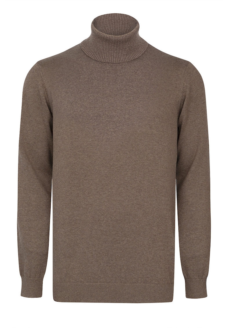 Pulover de bumbac cu guler inalt