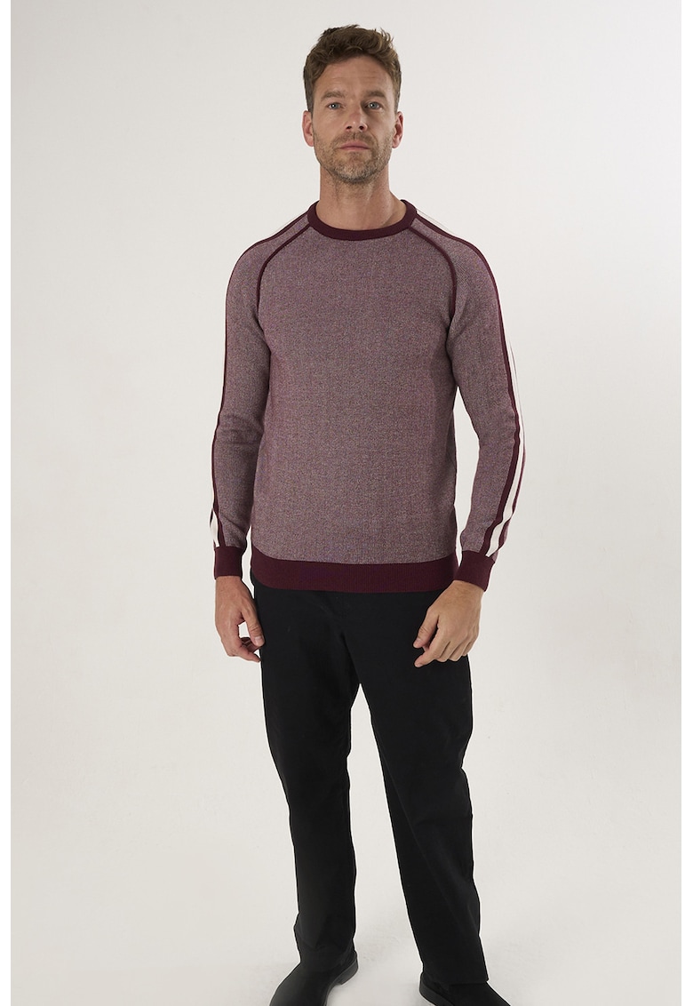 Pulover din bumbac cu maneci raglan - Rosu stins