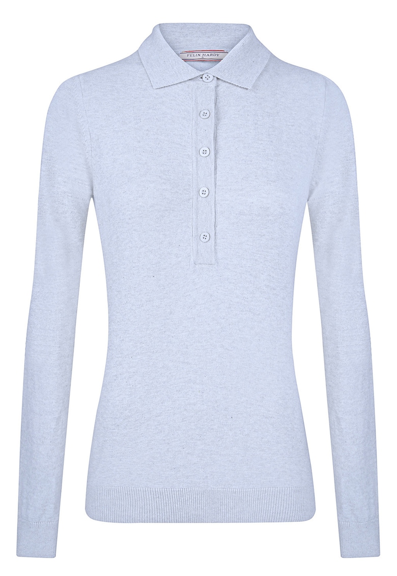 Pulover slim fit cu guler polo