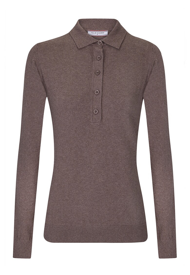 Pulover slim fit cu guler polo