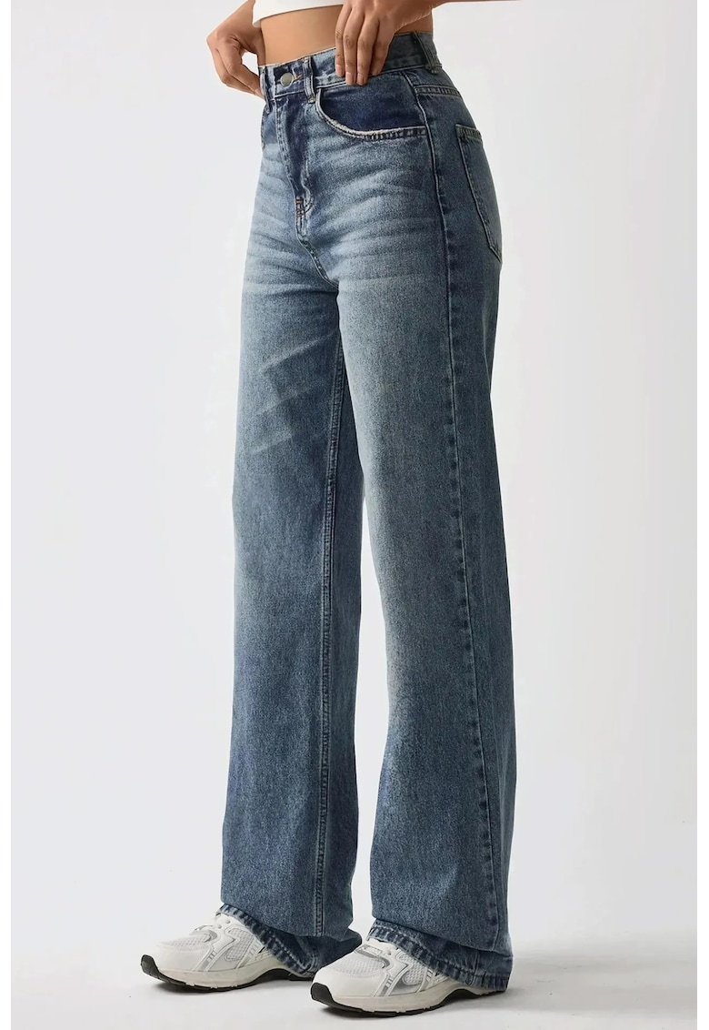 Blugi dama drepti - talie normala - denim - albastri - M - Albastru