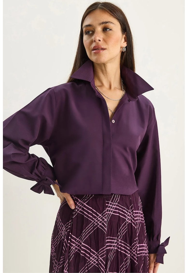 Camasa bumbac-poliester - croiala relaxata - mov